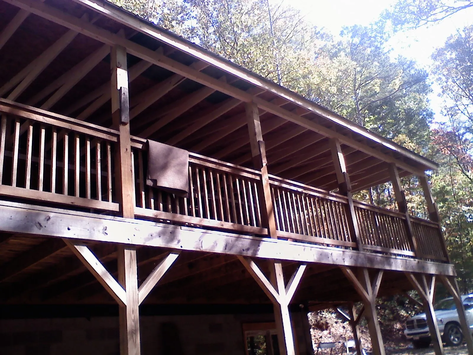 Timber framing under a new elevated porch and deck — Roof Leak Repair in Solen by Roofing Brothers